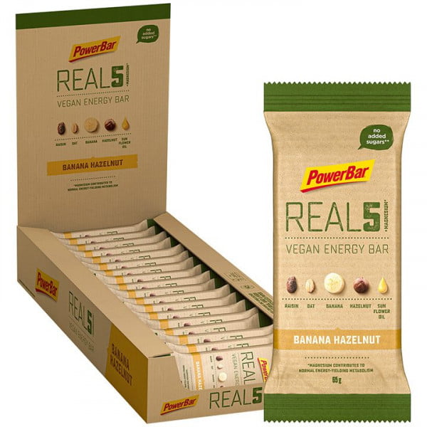 Real5 Vegan Energy reep Banana Hazelnut 18 stuks/doos Real5 Vegan Energy reep Banana Hazelnut 18 stuks/doos